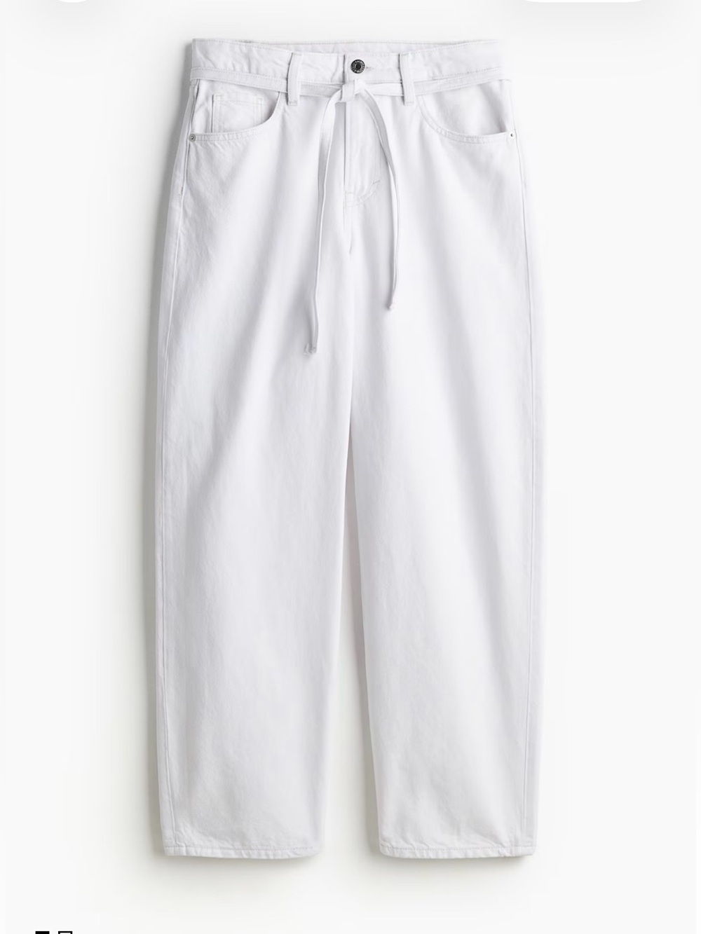 H&M Baggy Low Jeans - White